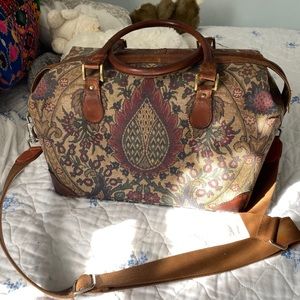 Vintage Hartmann Paisley Tapestry Carry -On, Overnight, Make up Bag